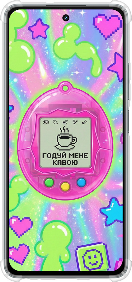Силикон с усиленными углами чехол Y2K Aesthetic Retro Pet: Годуй мене кавою для Realme C67 4G - 6784sp-3648 изображение 
