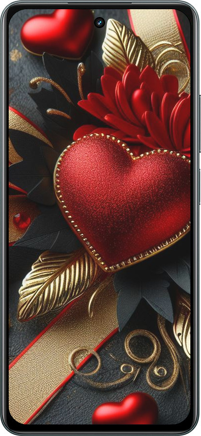 Силиконовый чехол Сердечки v2 для Realme C67 4G - 5832u-3648 изображение 
