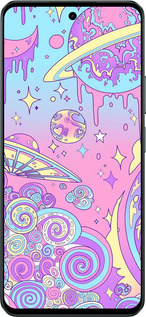 Силиконовый чехол Розовая галактика для Realme C71 - 4146u-4089 изображение 