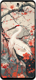Силиконовый чехол Аист в цвету сакуры для Realme C71 - 6109u-4089 изображение 