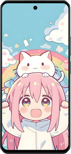 Силиконовый чехол Девочка аниме радуга для Realme C71 - 6304u-4089 изображение 