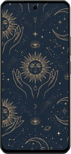 Силиконовый чехол Celestial Harmony: Sun & Moon Gold Mystic Pattern для Realme C71 - 6778u-4089 изображение 