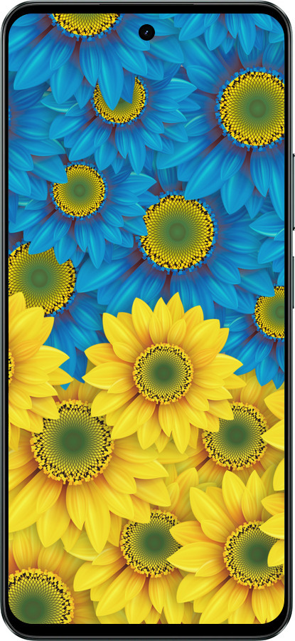 Силиконовый чехол Жёлто-голубые цветы для Realme C71 - 1048u-4089 изображение 