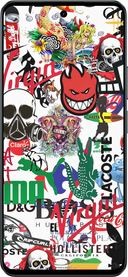 Силиконовый чехол Many different logos для Realme C71 - 4022u-4089 изображение 