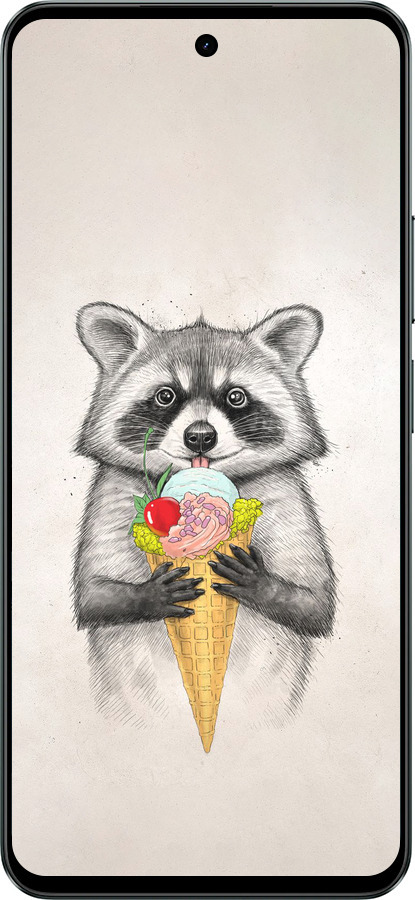 Силиконовый чехол Енотик с мороженым для Realme C71 - 4602u-4089 изображение 