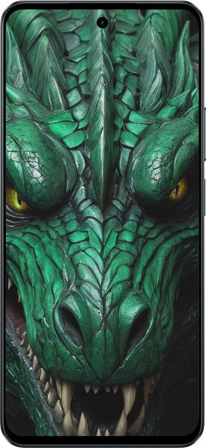 Силиконовый чехол Зелёный дракон v2 для Realme C71 - 5817u-4089 изображение 