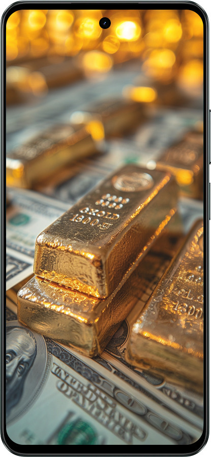 Силиконовый чехол Слитки и доллары для Realme C71 - 6105u-4089 изображение 