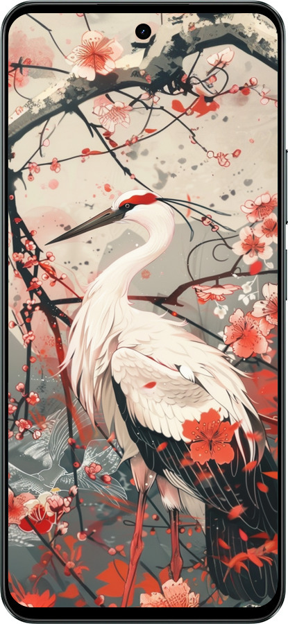 Силиконовый чехол Аист в цвету сакуры для Realme C71 - 6109u-4089 изображение 