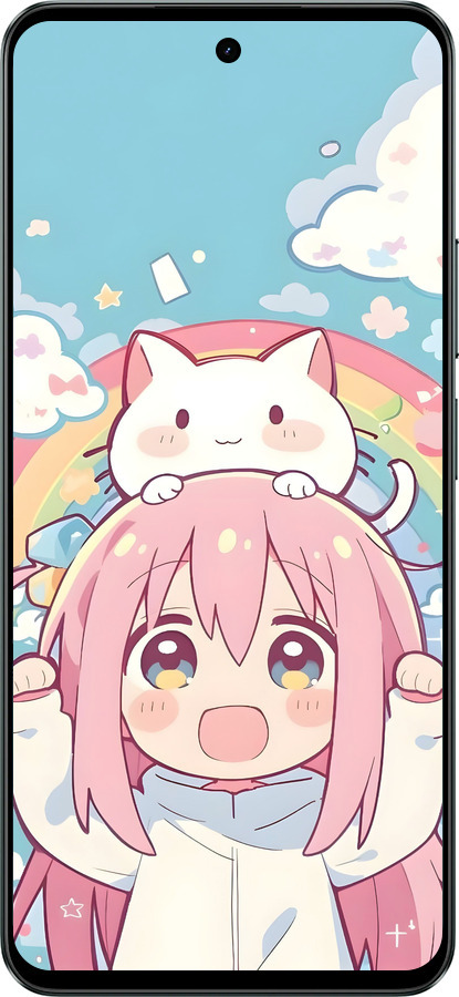 Силиконовый чехол Девочка аниме радуга для Realme C71 - 6304u-4089 изображение 