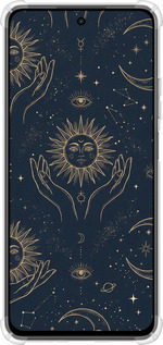 Силіконовий протиударний с посиленими кутами чехол Celestial Harmony: Sun & Moon Gold Mystic Pattern для Realme C75x - 6778sp-4506 изображение 