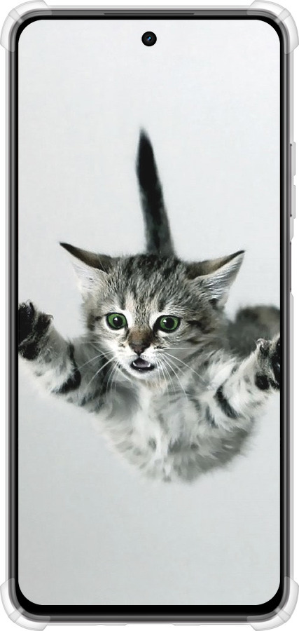 Силикон с усиленными углами чехол Летящий котёнок для Realme C75x - 2322sp-4506 изображение 
