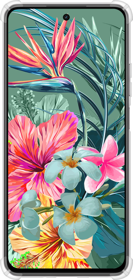 Силикон с усиленными углами чехол Тропические цветы v1 для Realme C75x - 4667sp-4506 изображение 