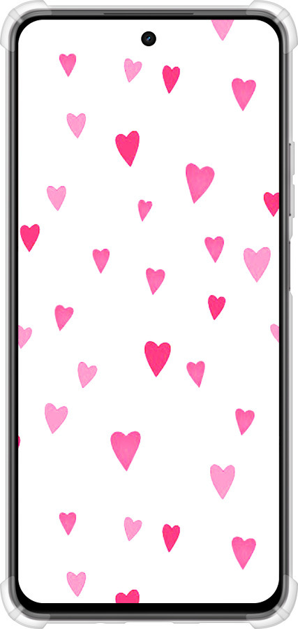 Силикон с усиленными углами чехол Сердечки 2 для Realme C75x - 4763sp-4506 изображение 