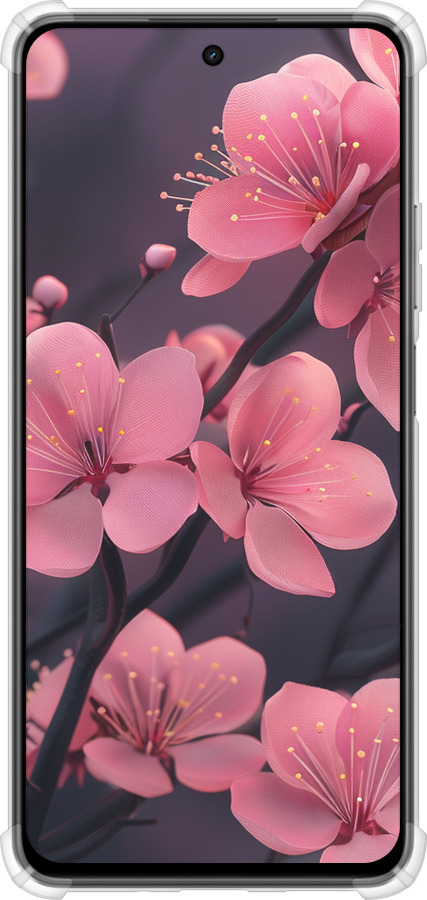 Силикон с усиленными углами чехол Пурпурная сакура для Realme C75x - 6075sp-4506 изображение 