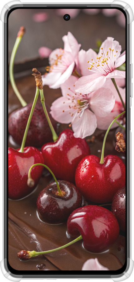 Силикон с усиленными углами чехол Вишня в шоколаде для Realme C75x - 6698sp-4506 изображение 