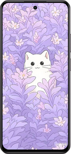 Силіконовий чехол Котик в цветах для Realme C75 4G - 6390u-3878 изображение 
