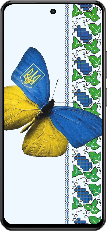 Силіконовий чехол Жовто-блакитний метелик  для Realme C75 4G - 1054u-3878 изображение 