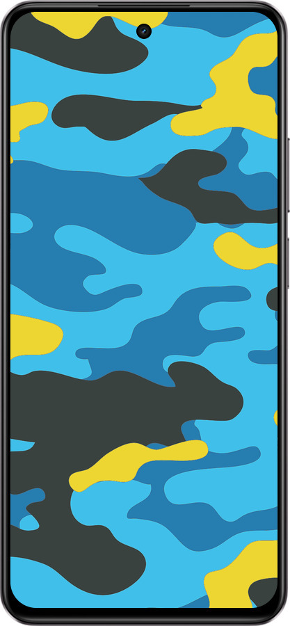 Силіконовий чехол Жовто-блакитний камуфляж для Realme C75 4G - 1084u-3878 изображение 