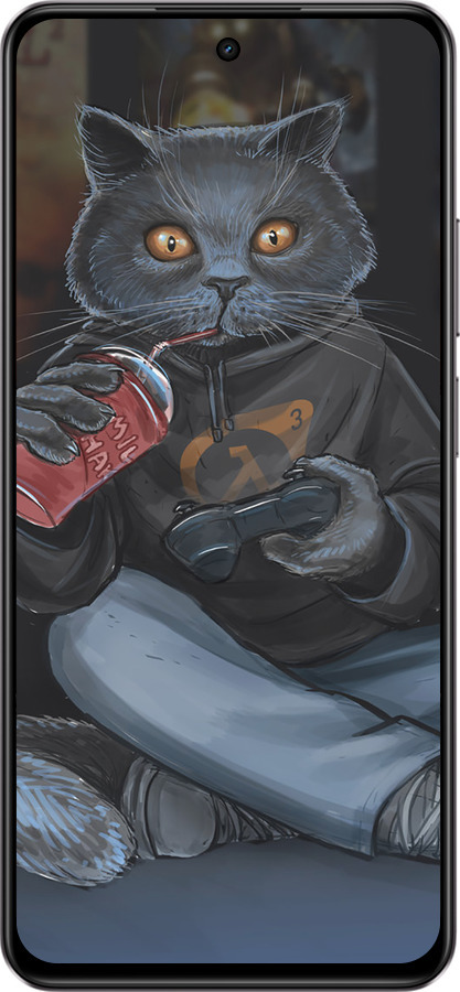 Силиконовый чехол gamer cat для Realme C75 4G - 4140u-3878 изображение 