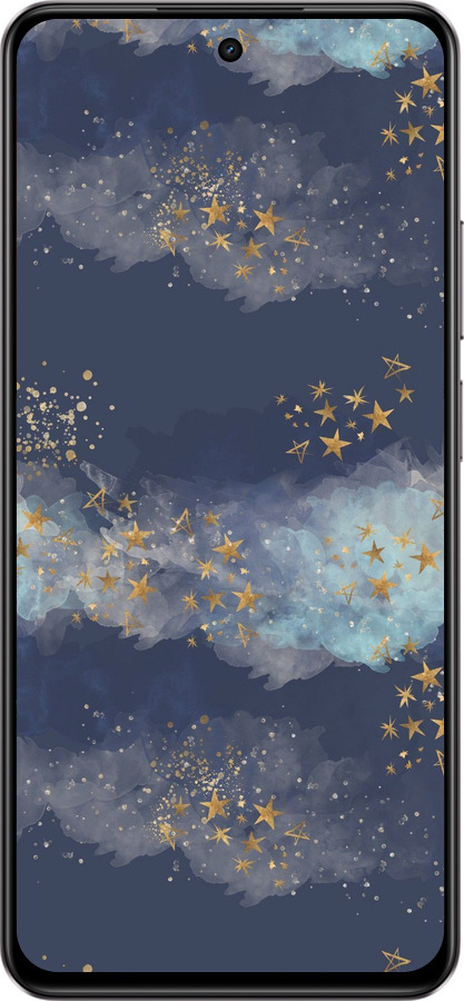 Силиконовый чехол Ночь золотые звезды для Realme C75 4G - 5421u-3878 изображение 
