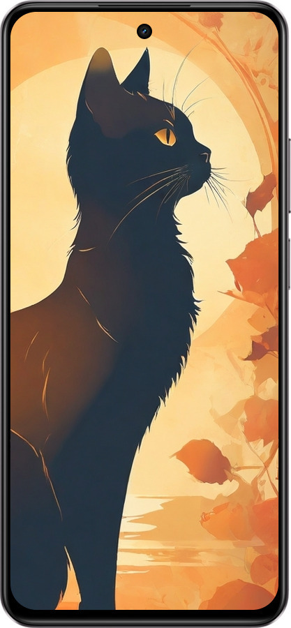 Силиконовый чехол Черная кошка v2 для Realme C75 4G - 5830u-3878 изображение 