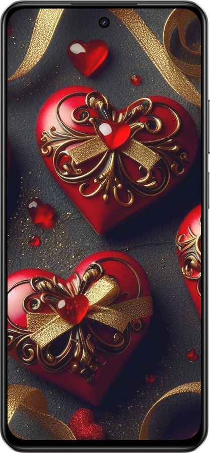 Силіконовий чехол Сердечки v4 для Realme C75 4G - 5834u-3878 изображение 