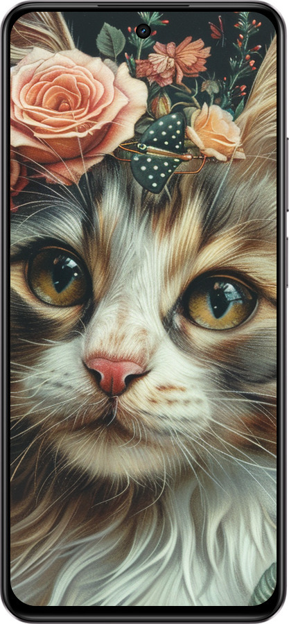 Силиконовый чехол Cats and flowers для Realme C75 4G - 6069u-3878 изображение 