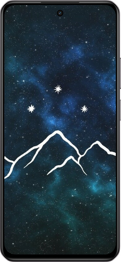 Силиконовый чехол Горы и звезды нарисованы на фоне галактики для Realme C75 4G - 6490u-3878 изображение 