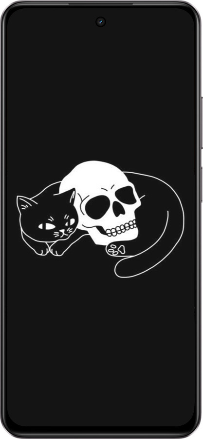 Силиконовый чехол С изображением кота и черепа для Realme C75 4G - 6491u-3878 изображение 
