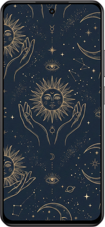 Силіконовий чехол Celestial Harmony: Sun & Moon Gold Mystic Pattern для Realme C75 4G - 6778u-3878 изображение 