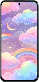Силиконовый чехол Облака и радуга для Realme C85 Pro - 6312u-4218 изображение 