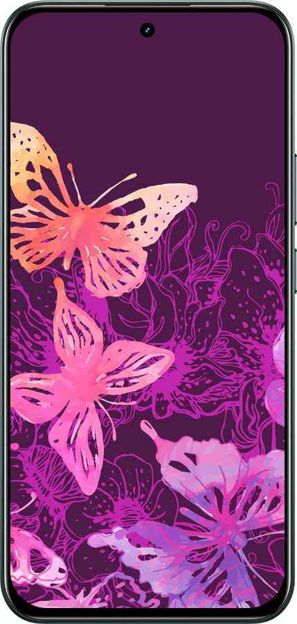 Силиконовый чехол Бабочки v2 для Realme C85 Pro - 5475u-4218 изображение 