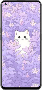 Силиконовый чехол Котик в цветах для Realme GT 5G - 6390u-3338 изображение 
