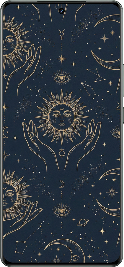 TPU чехол Celestial Harmony: Sun & Moon Gold Mystic Pattern для Realme GT Neo6 - 6778b-3858 изображение 