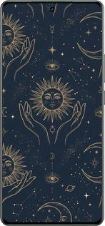 Силиконовый чехол Celestial Harmony: Sun & Moon Gold Mystic Pattern для Realme GT Neo6 - 6778u-3858 изображение 