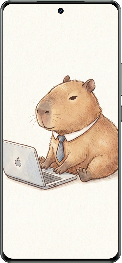 Силиконовый чехол Funny Capybara CEO Working для Realme GT Neo6 SE - 6777u-3796 изображение 