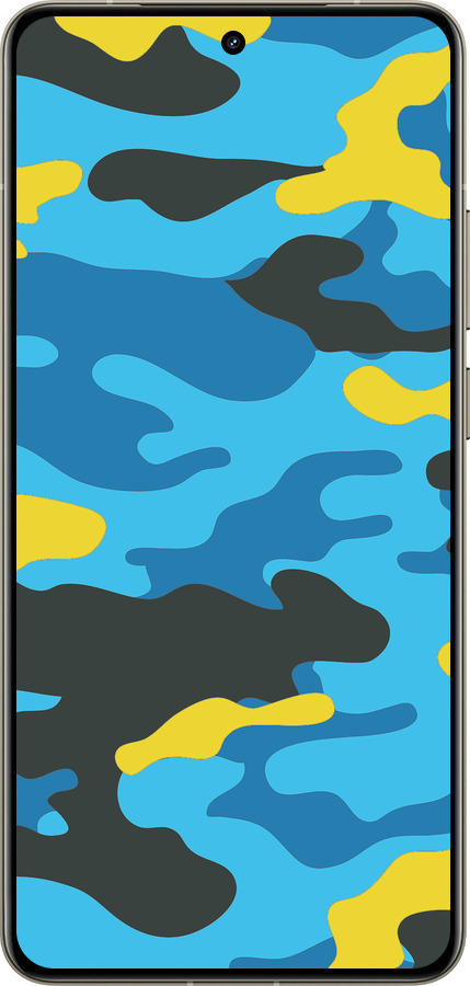 Силиконовый чехол Желто-голубой камуфляж для Realme GT 7 Pro - 1084u-3893 изображение 