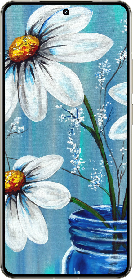 Силіконовий чехол Красиві арт-ромашки для Realme GT 7 Pro - 4031u-3893 изображение 