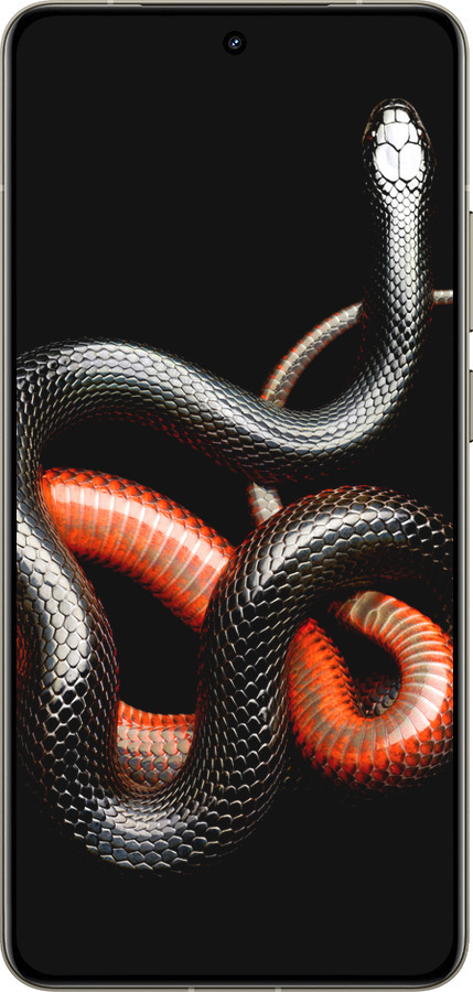 Силиконовый чехол Красно-черная змея на черном фоне для Realme GT 7 Pro - 4063u-3893 изображение 