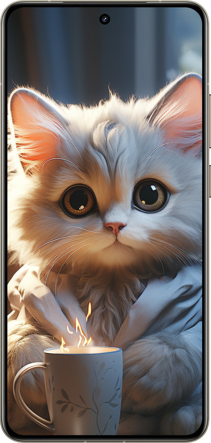 Силіконовий чехол Білий кіт для Realme GT 7 Pro - 5646u-3893 изображение 