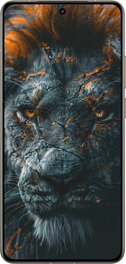 Силіконовий чехол Полум'яний лев для Realme GT 7 Pro - 6153u-3893 изображение 