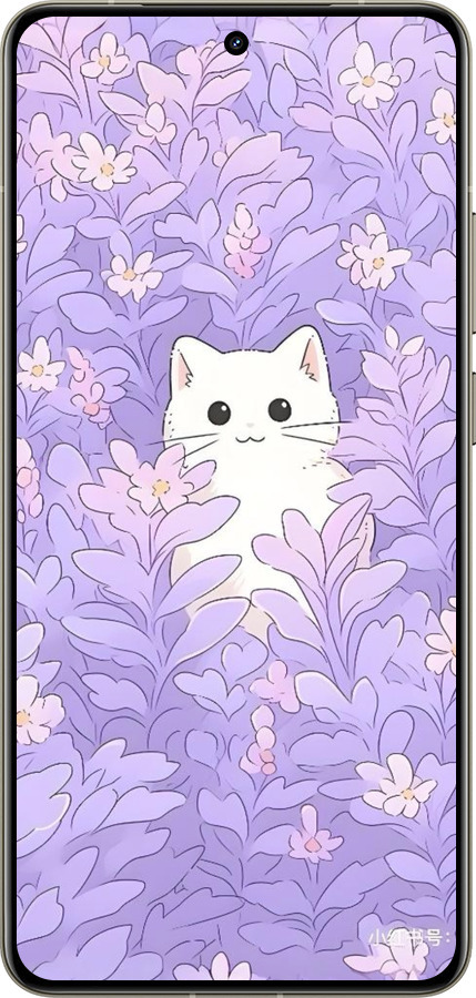 Силиконовый чехол Котик в цветах для Realme GT 7 Pro - 6390u-3893 изображение 