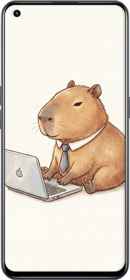 TPU чехол Funny Capybara CEO Working для Realme GT Master - 6777b-2852 изображение 