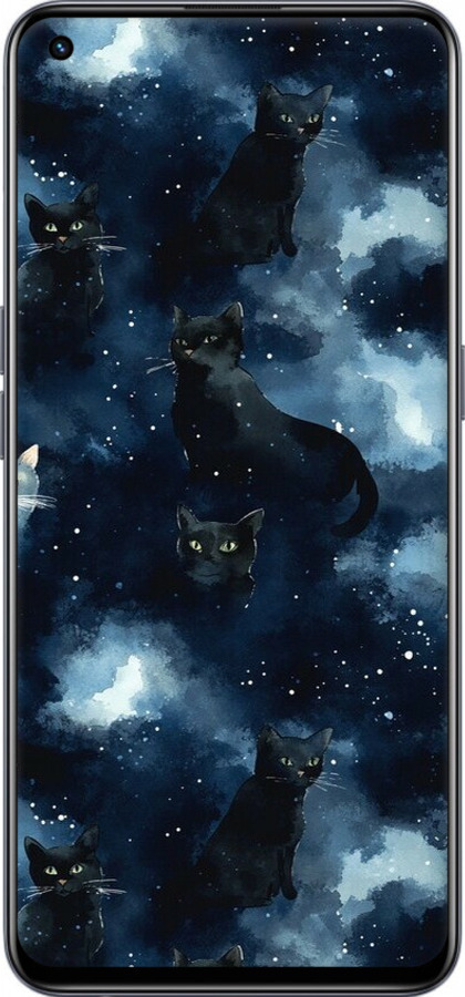 Силиконовый чехол Изображение Кошек с тёмной акварелью для Realme GT Master - 6521u-2852 изображение 