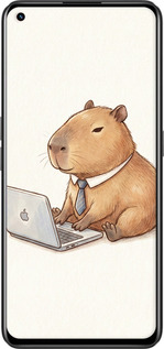 Силиконовый чехол Funny Capybara CEO Working для Realme GT Neo 3T - 6777u-2960 изображение 