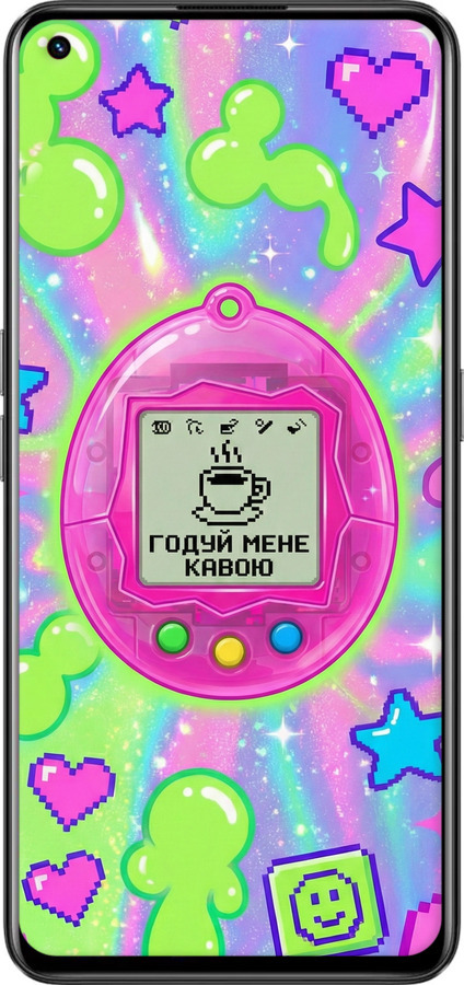 Силиконовый чехол Y2K Aesthetic Retro Pet: Годуй мене кавою для Realme GT Neo 3T - 6784u-2960 изображение 