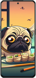 Силиконовый чехол Мопс и суши для Realme GT Neo3 - 5588u-2590 изображение 