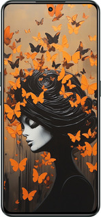 Силиконовый чехол Чехол для телефона Девушка с оранжевыми бабочками для Realme GT Neo3 - 5940u-2590 изображение 
