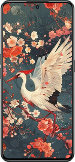 Силиконовый чехол Сакура и аист для Realme GT Neo3 - 6108u-2590 изображение 