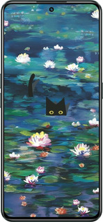 Силіконовий чехол с изображением водяных лилий и кошек для Realme GT Neo3 - 6257u-2590 изображение 